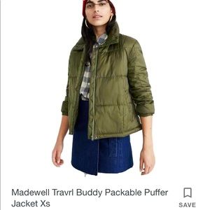 Lightly used olive green puffer jacket